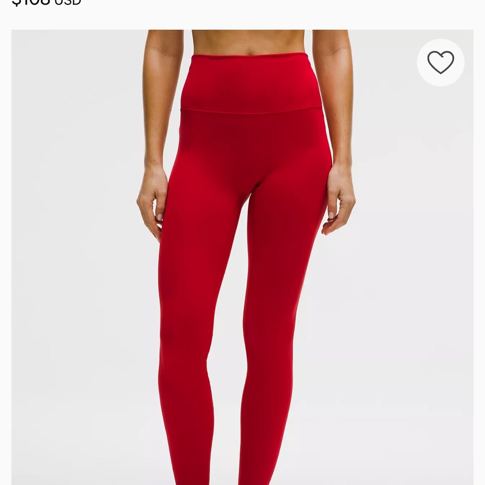 lululemon wunder train no line hr tight 28” red size 6 BRAND NEW W/TAGS